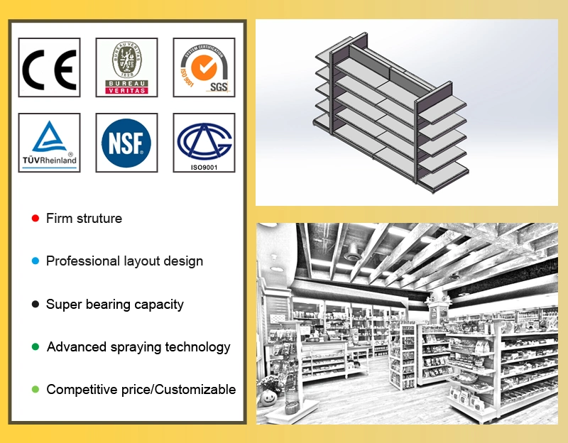 Customized Design Heavy Duty Metal Storage Supermarket Shelf Display Rack