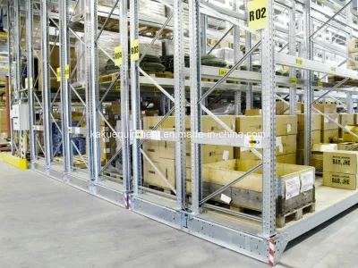 Estantes de paletes móveis de metal resistente para armazenamento em armazém