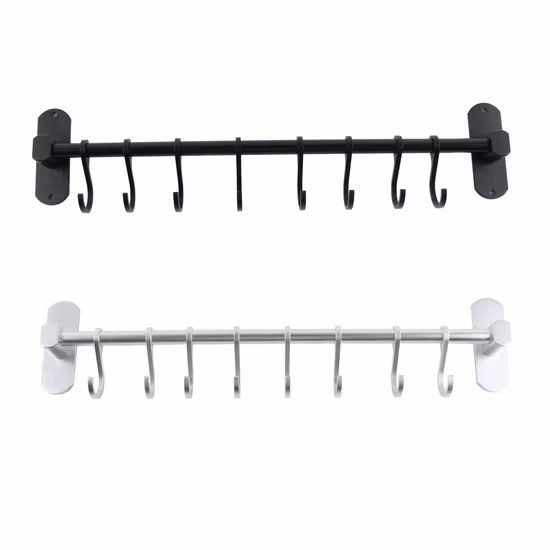 Conjunto de ferragens/banho/banheiro/chuveiro/toliet/acessórios de cozinha toalheiro com 8 ganchos deslizantes