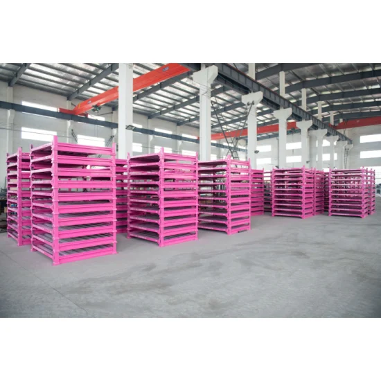 Rack de metal dobrável para armazenamento resistente para reciclagem para armazém