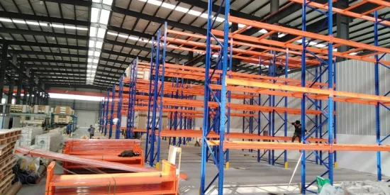 Prateleira de armazenamento para armazém de serviço pesado duplo e longo vão alto Estante vertical para paletes